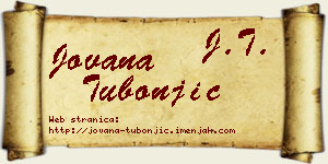Jovana Tubonjić vizit kartica